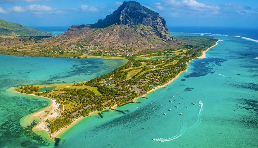 aerial view of mauritius